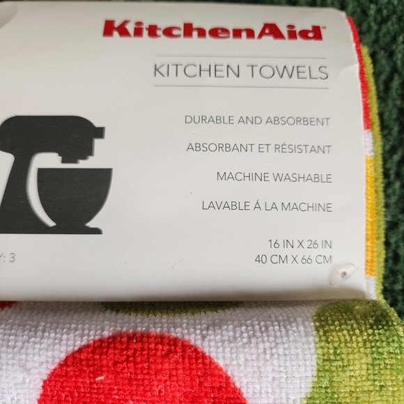KitchenAid Set of 3 Kitchen Towels Multicolored Fruits Absorbent New.. - Picture 5 of 5